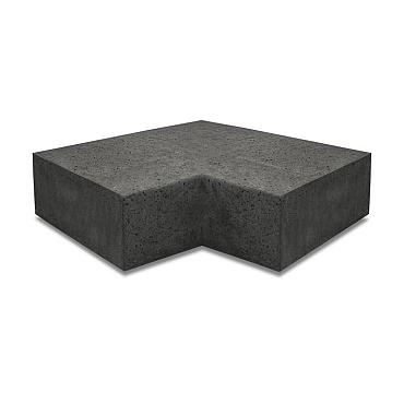 Hoekstuk traptreden 90° binnen 40x20cm Carbon