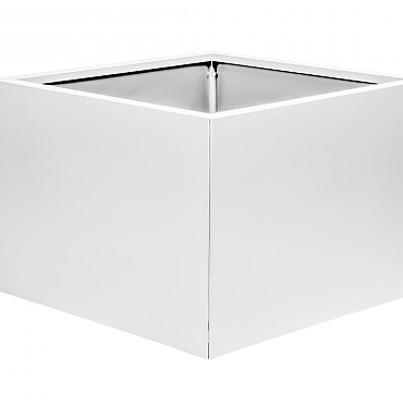 Bloembakken Vlak Wit | 40 cm hoog