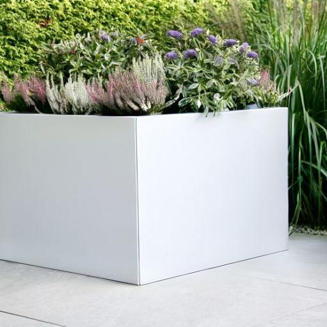 Bloembak vlak - 120x120x40 cm Wit