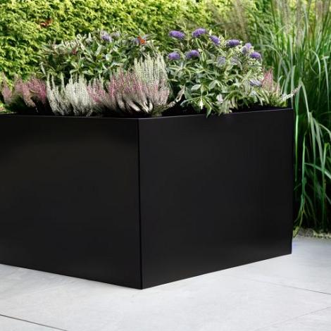 Plantenbak Vlak Grafietzwart 120x120x60 cm