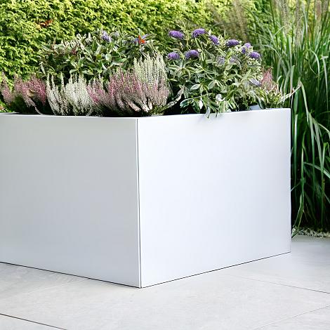 Bloembak vlak - 120x120x60 cm Wit