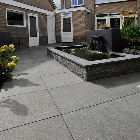 Nature Grey tegel gevlamd + waterjet 60x60x3 cm. UITLOPEND