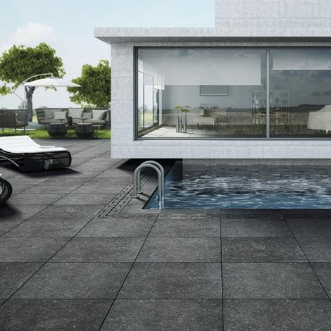 Pacific 18MM Black Strutt tegel 61x61x1,8 cm. (niet gekalibreerd) SALE