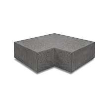 Hoekstuk traptreden 90° binnen 37x15cm Antraciet