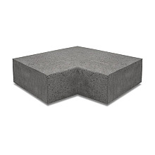 Hoekstuk traptreden 90° binnen 40x20cm Antraciet