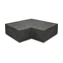 Hoekstuk traptreden 90° binnen 40x20cm Carbon