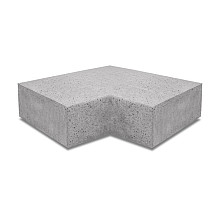 Hoekstuk traptreden 90° binnen 40x20cm Grijs